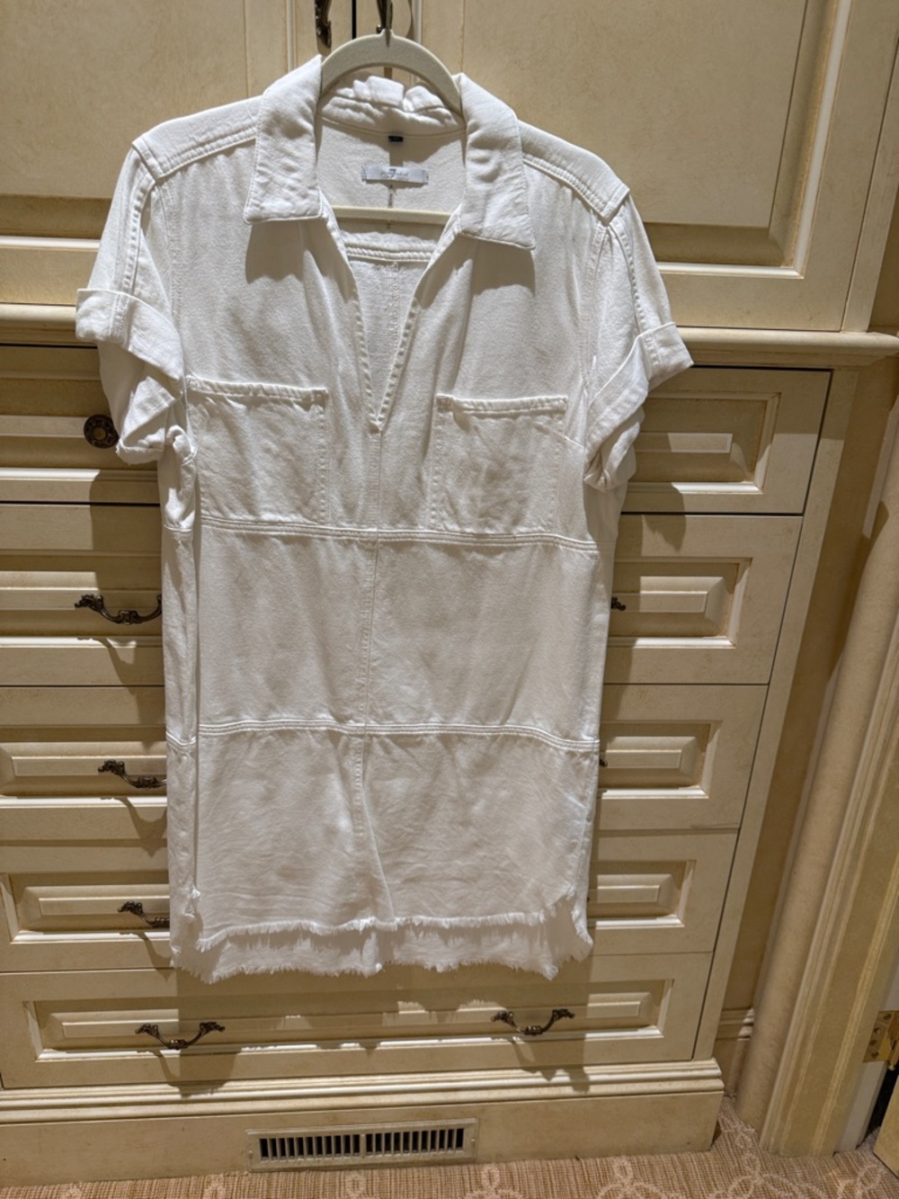 Like New 7 For All Mankind White Denim Shirtdress